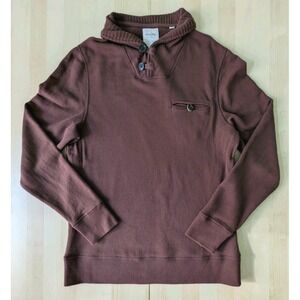 Billy Reid Shiloh Shawl Collar 100% Cotton W/ Leather Button Loops Sweater